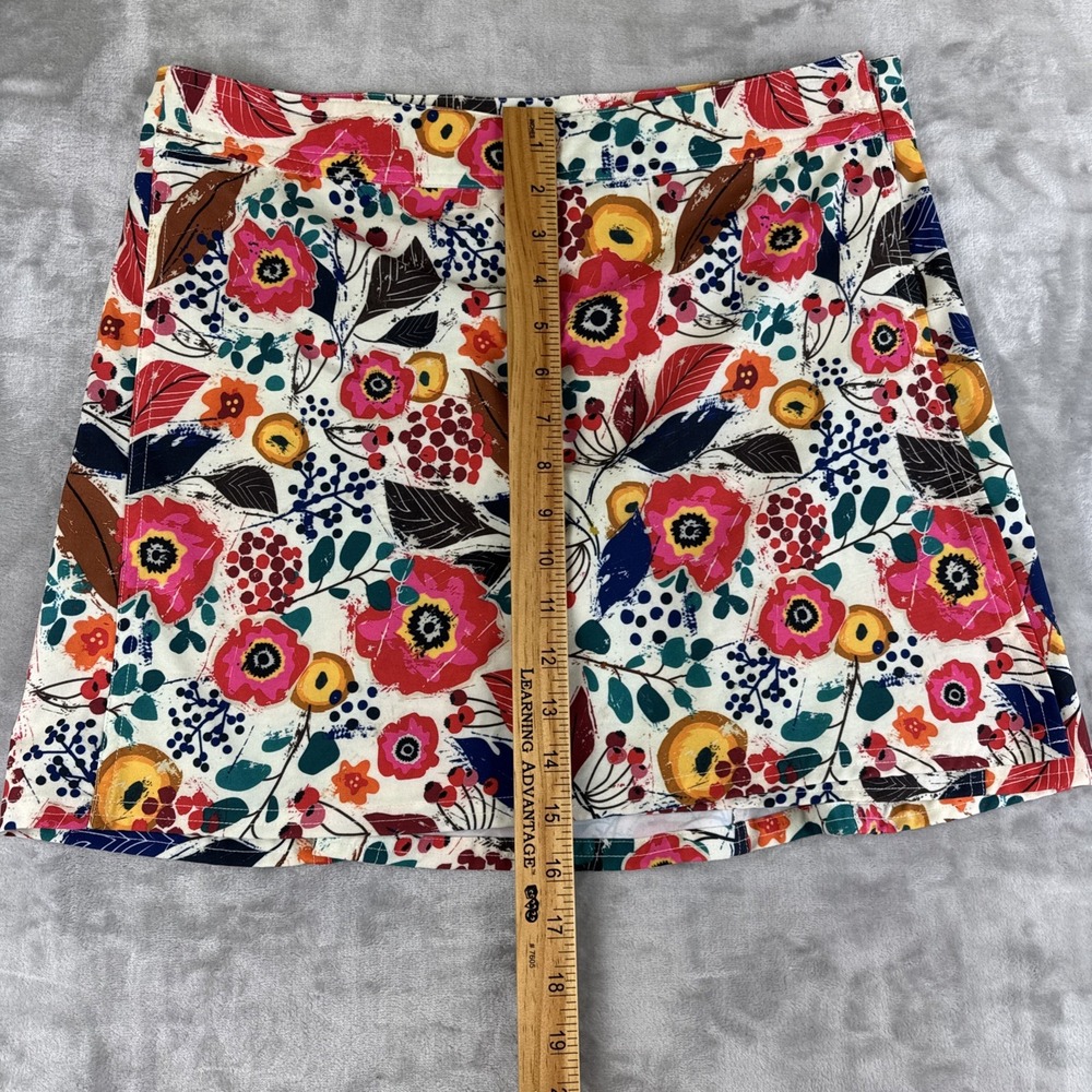 Rip Skirt Cover Up Women's M‎ White Floral Wrap Around Adjustable Pocket (1278) - Picture 9 of 10